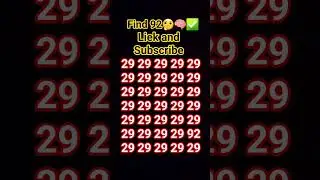 #Find the 92 🧠🤔✅️#Like and Subscribe #My channel 😍 #@Einstein-Solution