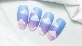 Niebo Ombre + Chmurki Na Paznokciach | Sky Ombre Nails + Clouds