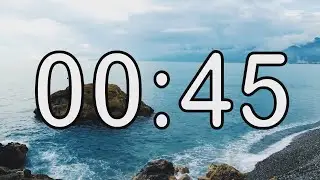 45 second timer with Calm and Soft Music and sea wave cinematic background