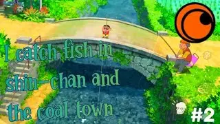 I catch fish in shin-chan and the coal town #crunchyroll 