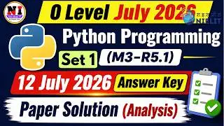 o level Python Paper Solution set 1 | o level Python Paper Answer key |Today O Level Paper m3r5 2026