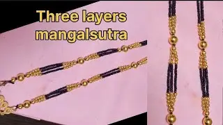 Three layers mangalsutra design🙏 easy steps mangalsutra🙏 handwork design❤