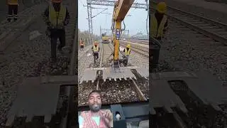 the excavator machine is working on the railway line 😱