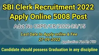 Clerk (Jr Associate) State Bank  of india Job