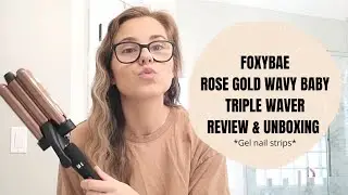 Review and unboxing of the Foxybae triple waver! ||hair crimper|| |not sponsored| -gel nail strips-