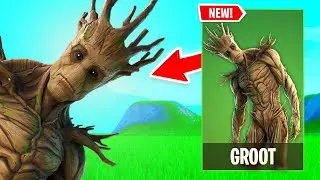 NEW GROOT Skin Gameplay in FORTNITE! (Baby Groot Sapling Backbling, Emote, Skin In-Game & More!)