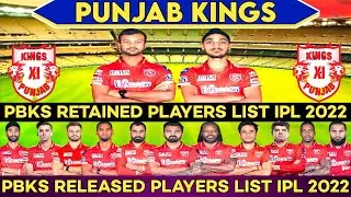 IPL 2022- Punjab Kings Retained Players List & PBKS Released Players List🏆IPL Mega Auction