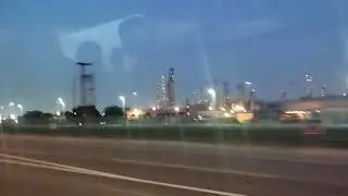 Kuwait's oil company at night
