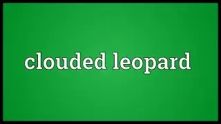 Clouded leopard Meaning