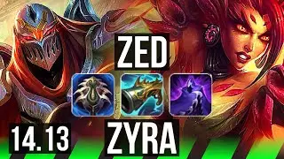 ZED vs ZYRA (JGL) | 14/1/5, Rank 5 Zed, Godlike | BR Challenger | 14.13