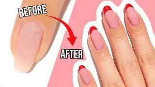 Gel Manicure At Home 💖 How To Get Red French Tip Nails