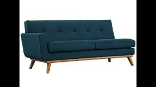lexmod engage left arm loveseat in azure