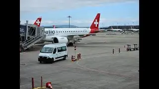 後編 イヤホン推奨～E295の音色～【機窓 Flight movie/final landing 】LX1628 ② [🇨🇭ZRH-🇮🇹MXP] Embraer ERJ-190-E2
