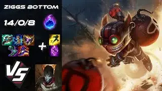 BOTTOM Ziggs vs Jhin - EU Grandmaster Patch 14.21