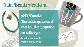 DIY Video Tutorial: Aluminium Oorbellen met Howliet Turquoise Kraal en Kettinkjes