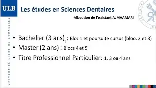 Présentation des études en Sciences dentaires