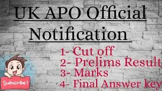 UK APO Official Cut off || UK APO Official Results || UK APO Pre 2021 Results out