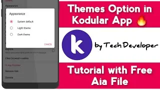 Themes Option in Kodular app with Automatic Dark Mode | Full tutorial | Tech Developer