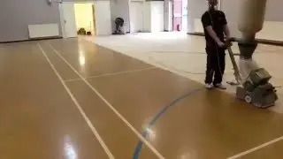 Community Centre Floor, Composite Block (Granwood), Sanding and Sealing by Floorcare Services