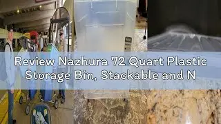 Review Nazhura 72 Quart Plastic Storage Bin, Stackable and Nestable Storage Boxes with Lids and Secu