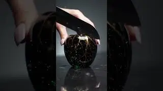 ✨ Glass Fruit Black Gold Metal | Unique Futuristic Fruit Cutting ✨ #satisfying#oddlysatisfying #asmr