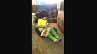 Kaleb tells a story (Spidey's Pumpkin Problems by Playskool Heroes)