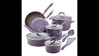 Rachael Ray Cucina Hard Porcelain Enamel Nonstick Cookware Set, 12 Piece
