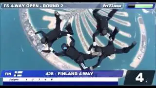 Finland / Formation Skydiving 4-way Open Rd 2, Mondial 2012 Dubai