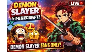 Can I Build TANJIRO in Minecraft? 😱 | DEMON SLAYER LIVE | Minecraft LIVE