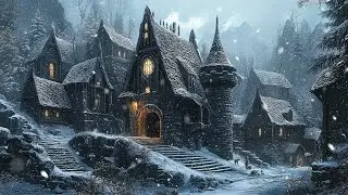 Frozen Hearth Beneath Northern Skies | Medieval Celtic Winter Ambience for Study, Focus & Relax
