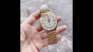 - 24hdongho.com-Đồng hồ Omega b&aacute;t qu&aacute;i  v&agrave;ng 18 k Cơ d&acirc;y inox -0932087796