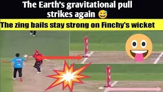 The Earth's gravitational pull strikes again 😅.... The zing bails stay strong on Finch's wicket| BBL