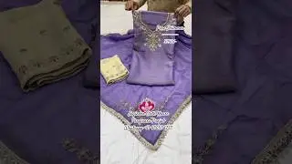 Lavendar Handwork Suit With Poncha Work