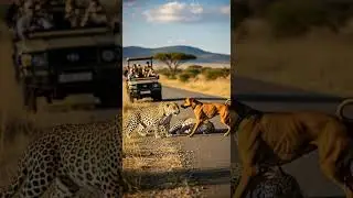 Can the dog fight back against the leopard&rsquo;s fierce attack #wildlife #animalfight #nature
