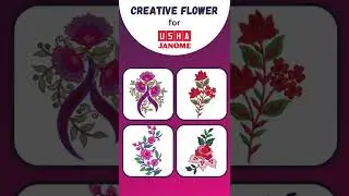 Floral patch Machine Embroidery Designs for Usha Janome 450e and 550e