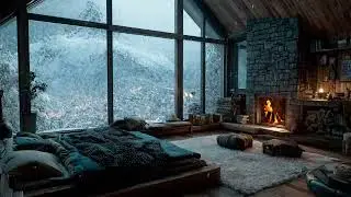 Calm Winter Chill Ambience with Snowy Night Silence and Soft Music for Cozy Deep Relaxation