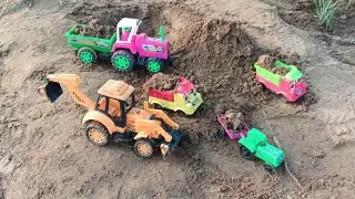 Toy Tractor JCB Mud Loading 🚜 | Mini Trucks Mitti Ka Khel | Kids Fun Video