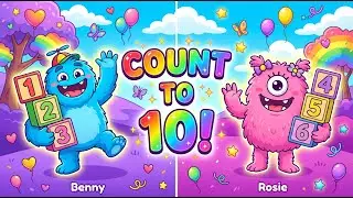 Learn to Count 1-10 with Benny & Rosie! 🎈 Monster Land Counting Song for Kids | Preschool Numbers