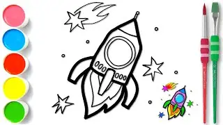 Drawing Space Rocket | Painting, Drawing, Coloring Tips for Toddlers & Kids