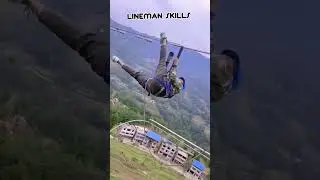 Lineman acrobatic skills on the other side of the world
