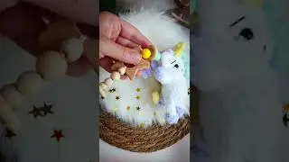 Unicorn stroller toy.A mobile for a stroller.Suspension toy for car seat.crochet pattern. #amigurumi