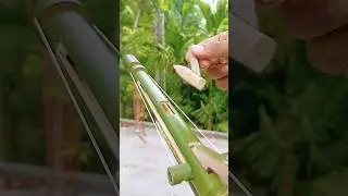 Bamboo slingshot BambooCrafts #sustainableart #shorts #bamboogun  #ecofriendlydesign