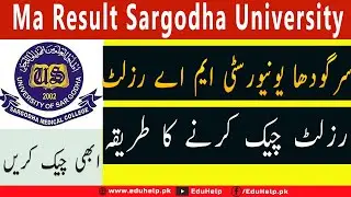 Ma Urdu Result 2021 Sargodha University