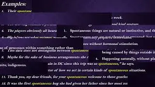 Spontaneous Meaning with Examples