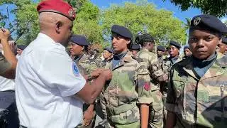 Le Port : une centaine de jeunes réunionnais du RSMA présentés au drapeau