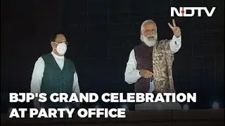 PM Modi At BJP Headquarters To Celebrate Bihar Win