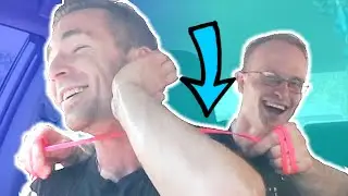 We try to escape getting choked from behind in a car - can you do it?| Self Defense techniques