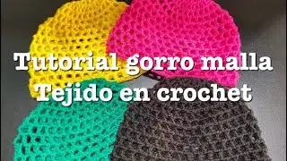 Gorro malla crochet