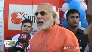 Narendra Modi opens India's first canal-top solar power plant