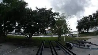 Loading pontoon on trailer